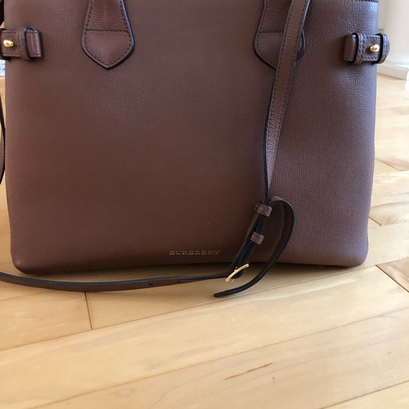 Burberry Banner Leather and Check Satchel Bag MINT - Picture 3 of 8